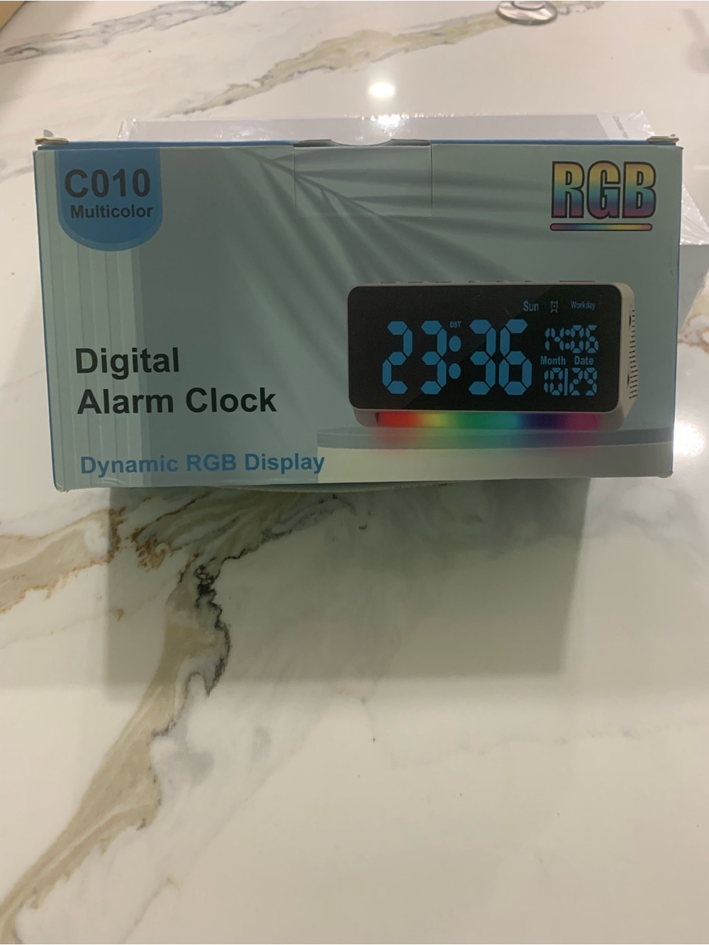 Digital RGB Alarm Clock - Multicolor Display